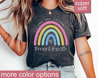Beëindig het stigma shirt geestelijke gezondheid, shirt geestelijke gezondheid, shirt geestelijke gezondheid, bewustzijn shirt, angst shirt, therapeut shirt, psycholoog shirt