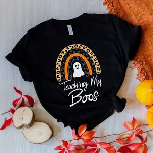 Halloween Teacher Shirt, Halloween Shirt, Teaching My Boos, Teacher Halloween, Teacher Shirts, Gift For Teacher, Kindergarten Teacher, Party