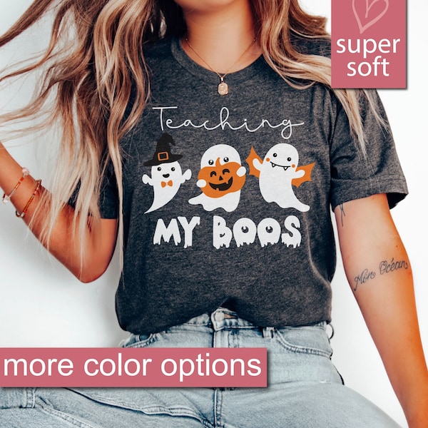 Halloween Teacher Shirt, Halloween Shirt, Teaching My Boos, Teacher Halloween, Teacher Shirts, Gift For Teacher, Kindergarten Teacher, Party