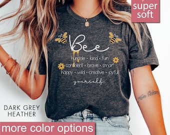 Bumble Bee Teacher Shirts For Women, Save The Bees Oversized Tshirt, Funny Honey Bee Clothing, Mom Tees, Gift For Bee Lover, Queen Bee Tops