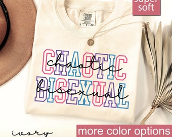 Comfort Colors® Bi Pride Shirts, Chaotic Bisexual Tee Shirt, Funny LGBT Shirts, Bi Flag Shirt, Bisexual Gift, Gay Pride Tee, Bisexual Pride