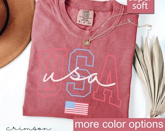 Comfort Colors® Usa Shirt, 4th Of July Shirt Women, Patriotic Shirt, Fourth Of July Shirt, American Shirt, July 4th Shirt, America Shirt