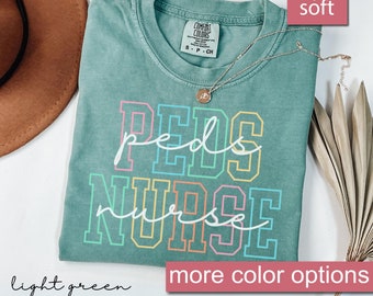 Camisa de enfermera pediátrica Comfort Colors®, camisa de enfermera de Peds, camisa de enfermera Picu, camisa de pediatría, regalos para enfermeras, camisa del equipo de enfermera pediátrica