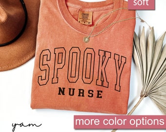 Comfort Colors® Halloween Nurse Shirt, Spooky Nurse Shirt, Fall Nurse Shirt, Halloween Nursing Shirt, Halloween Shirts, Halloween Tshirt