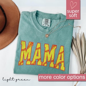 Comfort Colors® Cute Softball Mama Shirt, Mothers Day Gift For Softball Mom, Gift For Softball Lover Mom Shirt, Softball Season Mom Shirt