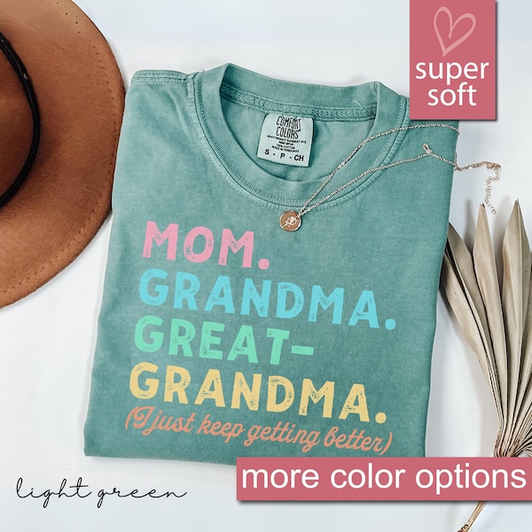 Comfort Colors® Mom Grandma Great-Grandma Shirt, Pregnancy Announcement, Gift For Great-Grandma, Baby Reveal To Family, Mother's Day Gift