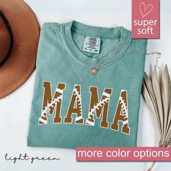 Comfort Colors® Cute Football Mama Shirt, Mothers Day Gift For Football Mom, Gift For Football Lover Mom Shirt, Football Season Mom Gifts