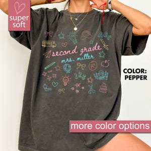 Comfort Colors® Custom Second Grade Teacher Shirt, Personalized 2nd Grade Teacher Shirt, Customized 2nd Grade T-Shirt, Second Grade TShirt