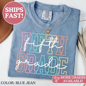 Camiseta Comfort Colors® para maestra de quinto grado, camiseta para maestra de 5.º grado, camiseta de 5.º grado, camiseta de quinto grado, escuela primaria, camiseta para maestra