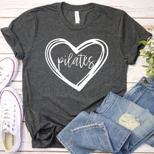 Pilates Shirt Pilates Heart Shirt I Love Pilates Tshirt Pilates Shirts For Women Pilates Teacher Gifts, Premium Mens Womens Unisex Shirt