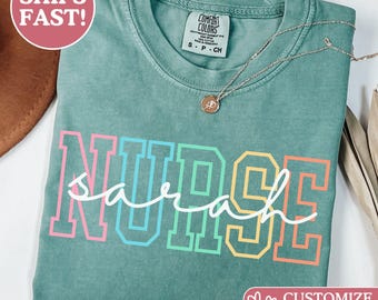 Comfort Colors® Nurse Shirt, Custom Nurse Shirt, Nurse Shirt, Nursing School Tee, Nurse Tee, Gift For Nurse, ER Nurse Shirts, Cute Nurse Tee