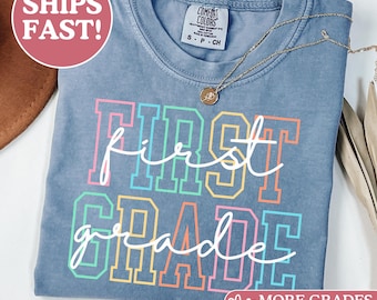 Camiseta Comfort Colors® para maestra de primer grado, Camiseta para maestra de primer grado, Camiseta de primer grado, Camiseta de primer grado, Escuela primaria, Camiseta de enseñanza