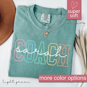 Comfort Colors® Personalized Coach Shirt, Custom Coach Gift, Cheer Coach Shirt, Coach Name Shirt, Coach Game Day Shirt, Team Gift, Coaches