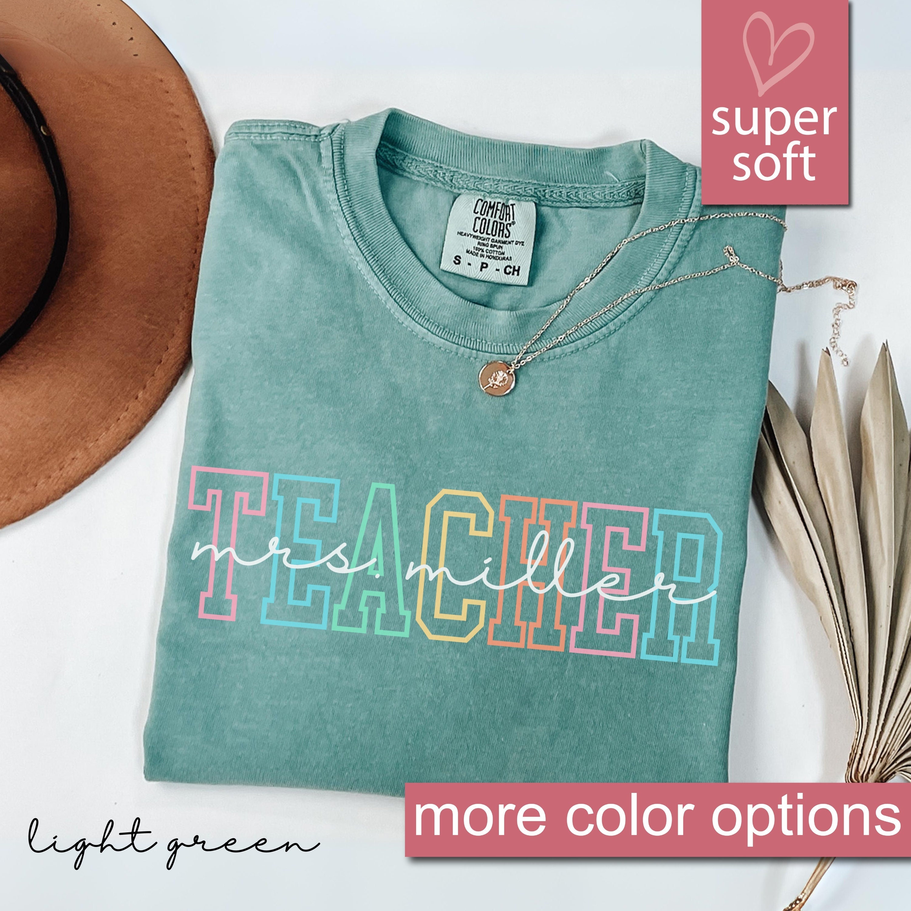 Comfort Colors® Custom Teacher Shirt, Teacher Team Shirts, Personalized School Tshirt, Teacher Gift, Customized Name Teacher Shirt Gifts
