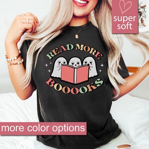 Ghost Books, Booooks Shirt, Halloween Reading Shirt, Librarian T-Shirt, Bookworm Gift, Halloween Party Teacher Shirt, Book Shirt, Read Shirt image 3