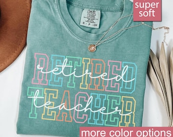 Comfort Colors® Lärarpensionering T-shirt, Gåva till lärarepensionering, Schools Out Forever T-shirts, Pensionerad lärare Gåva för lärare Uppskattning
