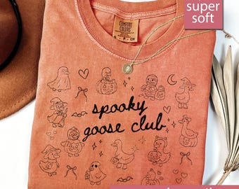 Comfort Colors® Halloween Shirt, Halloween Shirt, Retro Ghost Shirt, Cute Fall Shirt, Women's Halloween Tee, Pumpkin Season Tee, Cute Ghost