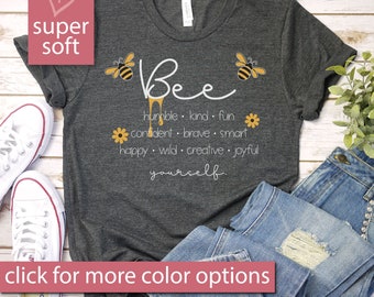 Bumble Bee Lehrer Shirts für Frauen, speichern Sie die Bienen übergroße Tshirt, lustige Honigbiene Kleidung, Mama T-Shirts, Geschenk für Bienenliebhaber, Queen Bee Tops