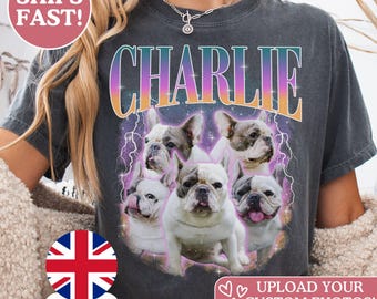 Comfort Colors® Custom Retro Dog Shirt, Personalized Pet Tee, Custom Photo Gifts 90s Graphic, Bootleg Rap Dog Shirt, Custom Design Tshirt