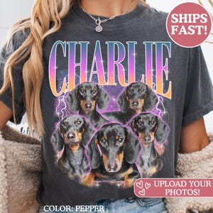 Comfort Colors® Personalized Dachshund Shirt, Custom Doxie Gift for Dog Lovers, Dachshund Mom Bootleg Style Tee