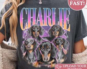 Comfort Colors® Personalized Dachshund Shirt, Custom Doxie Gift for Dog Lovers, Dachshund Mom Bootleg Style Tee