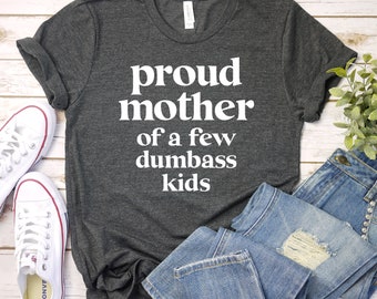 Proud Mother Of A Few Dumbass Kids Shirt Womens T Shirt Funny Mom Shirt Gift For Mom Unisex Shirt Dumbass, Premium Mens Womens Unisex Shirt