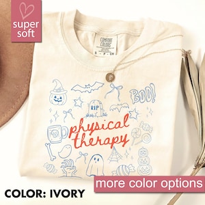 Comfort Colors® Halloween Physical Therapy Shirt, Spooky Physical Therapist, Ghost Pumpkin Pt Gift, Fall Pt Shirt, Fall Gift For Physical PT