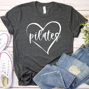 Pilates Shirt Pilates Heart Shirt I Love Pilates Tshirt Pilates Shirts For Women Pilates Teacher Gifts, Premium Mens Womens Unisex Shirt
