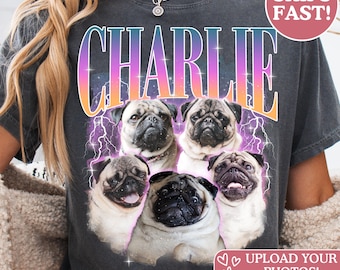 Comfort Colors® Custom Pug Shirt - Personalized Dog Tee, Gifts for Pug Moms & Pug Lovers, Pug Bootleg Shirt