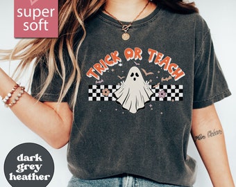 Teacher Halloween T-Shirt, Trick Or Teach, Funny Halloween Shirt, School Halloween Shirt, Teacher Shirt, Reading Shirt, Back To School Shirt