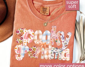 Comfort Colors® Spooky Grandma Shirt, Halloween Grandma Shirt, Fall Grandma Shirt, Ghost Witchy Grandma Shirt, Gift for Grandma New Grandma
