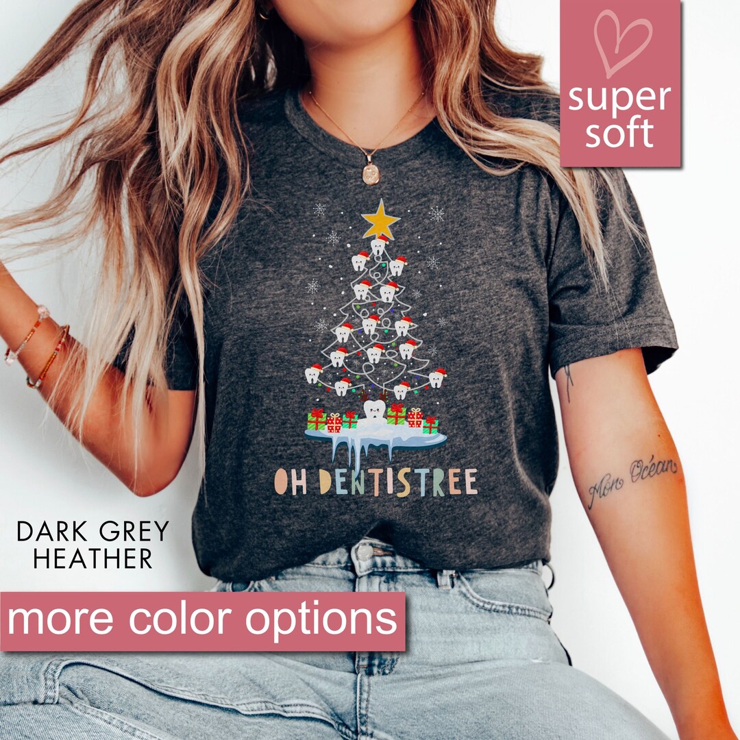 Dental Hygiene Gifts, Dentist Christmas Tree Shirt, Funny Dentist Shirt