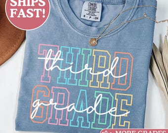 Camiseta de tercer grado Comfort Colors®, camiseta de tercer grado, camiseta de maestro de tercer grado, camiseta de maestro de tercer grado, escuela primaria, camiseta de maestro