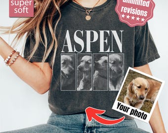 Comfort Colors® Custom Pets Photo Shirt, Personalized Pet Shirt, Mother's Day Gift for Dog Mom Dog Mama Shirt, Bootleg Tee Remembrance Gift
