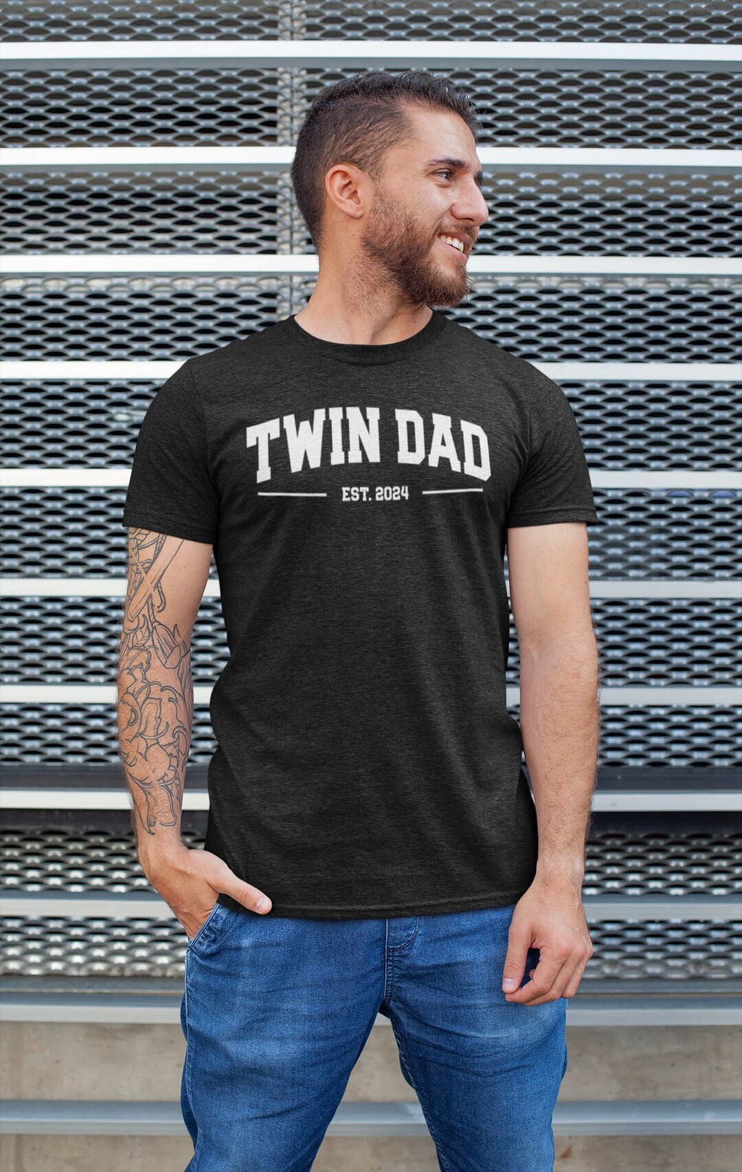 Twin Dad Gifts Est 2025 Father of Twins Daddy Shirt Etsy UK