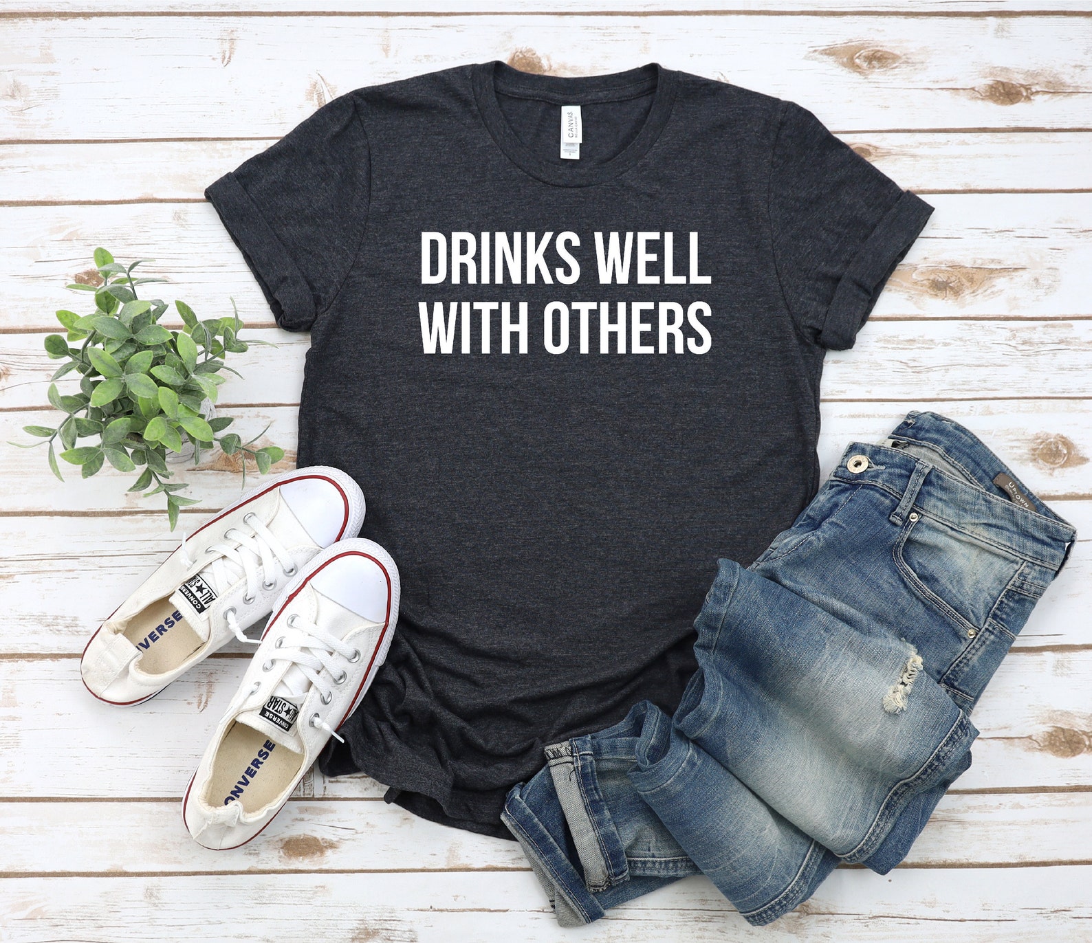Drinks Well With Others TShirt Funny Drink Shirt Funny | Etsy