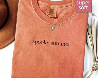 Comfort Colors® Summerween Halloween Shirt, Spooky Summer Shirts, Summer Skeleton Shirt, Beach Vibes Tee, Ghost Summer Tshirt, Girly Summer