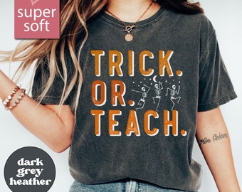 Teacher Halloween T-Shirt, Trick Or Teach, Funny Halloween Shirt, School Halloween Shirt, Teacher Shirt, Reading Shirt, Back To School Shirt