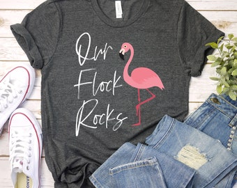 Our Flock Rocks Flamingo - Flamingo Shirt, Flamingo T-Shirt, Flamingo Gift, Hello Summer Shirts, Flamingo Shirt,  Mens Womens Unisex Shirt
