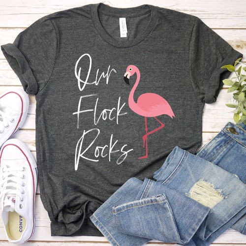 Our Flock Rocks Flamingo Flamingo Shirt Flamingo T-shirt - Etsy