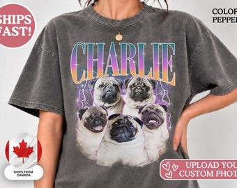 Comfort Colors® Custom Pug Shirt - Personalized Dog Tee, Gifts for Pug Moms & Pug Lovers, Pug Bootleg Shirt