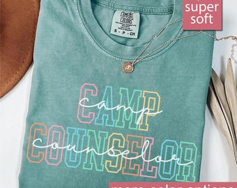Camisa de consejero de campamento Comfort Colors® para campamento de verano, regalo para consejeros de campamento, camisas de campamento de verano, camisas de consejero de campamento a juego para la familia