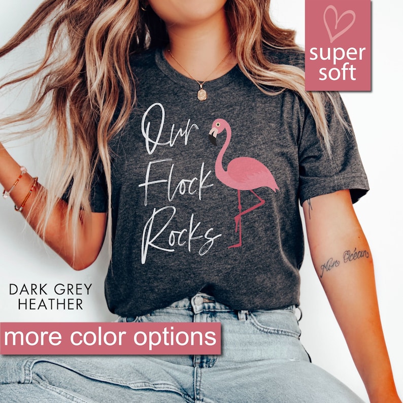 This Flock Rocks Our Flock Rocks Flamingo Shirt, Flamingo T-shirt, Flamingo Gift, Hello ...