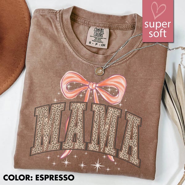 Chemise maman léopard Comfort Colors®, cadeau fête des Mères, chemise maman, chemise maman rétro, cadeau pour maman, chemise maman