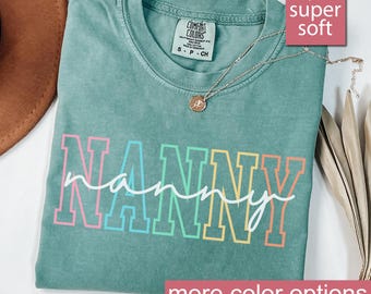 Comfort Colors® Nanny Shirt, Nanny T-Shirt, Nanny Tee, süßes Nanny Shirt, Geschenk für Nanny, Oma Geschenk, Großmutter Shirt, Oma Mimi Gigi