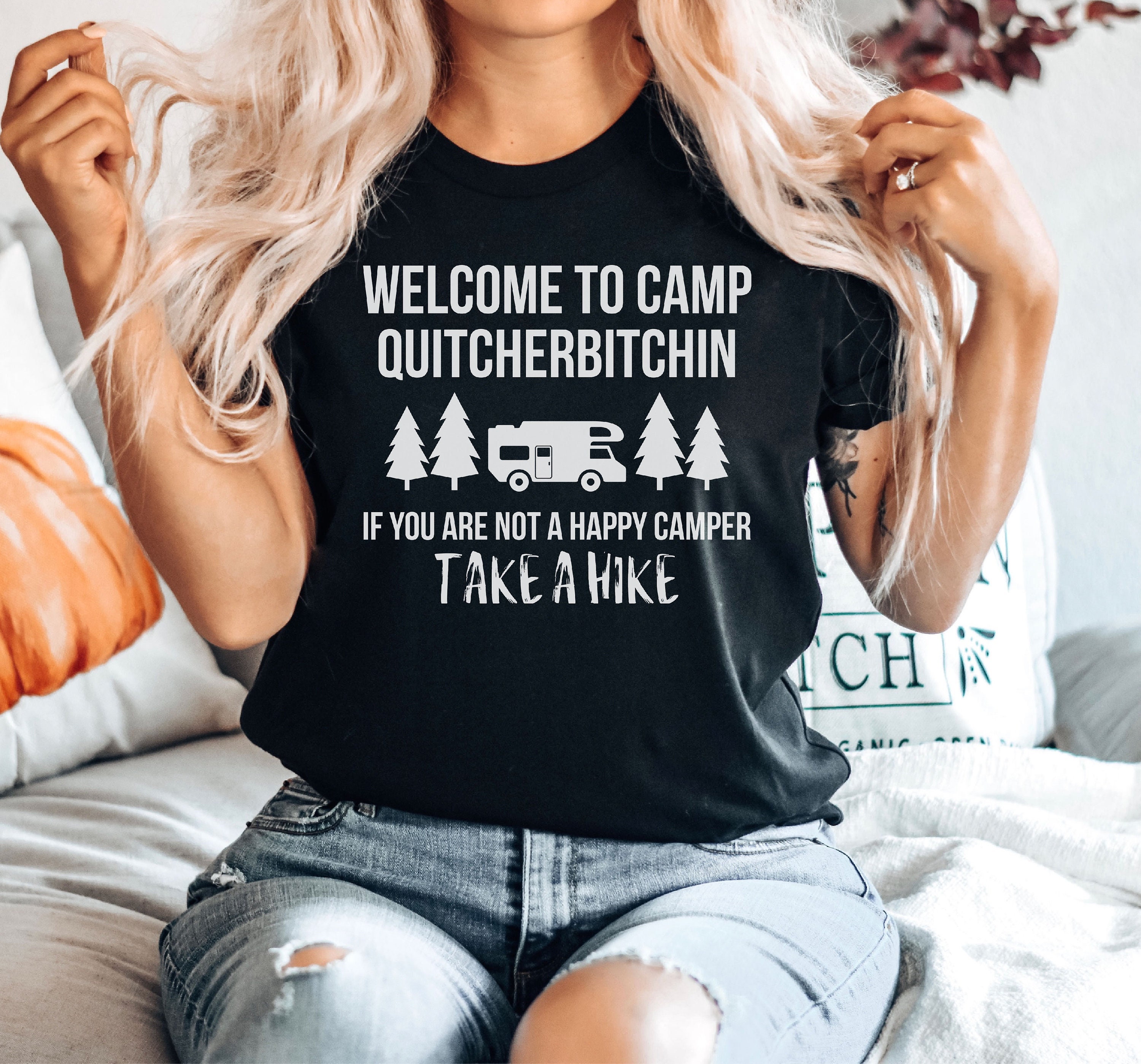 Not A Happy Camper Camping Funny Parody T-Shirt Not A Happy Camper Camping Funny Parody T-Shirt