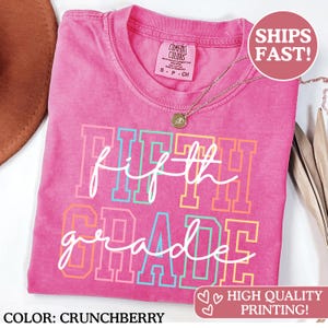 Camiseta Comfort Colors® para maestra de quinto grado, camiseta para maestra de 5.º grado, camiseta de 5.º grado, camiseta de quinto grado, escuela primaria, camiseta para maestra imagen 4
