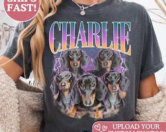 Comfort Colors® Personalized Dachshund Shirt, Custom Doxie Gift for Dog Lovers, Dachshund Mom Bootleg Style Tee