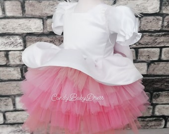 White & Pink Girl Dress | Special Occasion