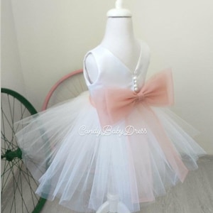 White Girl Dress Luxury Girls Dress White Birthday Outfit White Party Dress  Princess Girl Dress  White Babygirl Costume Flower Girl Dress